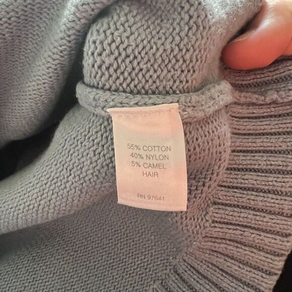 J Jill Women Size Small Steel Blue Cotton Button Back Pullover Sweater - Picture 6 of 8